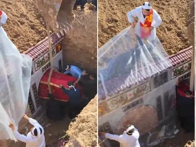 મૃતદેહને દફનાવવા આવેલા લોકો જાતે જ દફન થયા  કબ્રસ્તાનનો હૃદયદ્રાવક video viral