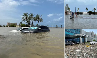 dubai flood videos  દુબઈ બન્યું દરિયો  રસ્તાઓ  જહાજો અને કાર ડૂબી ગયા  એરપોર્ટ અને મોલમાં પાણી ભરાયા 